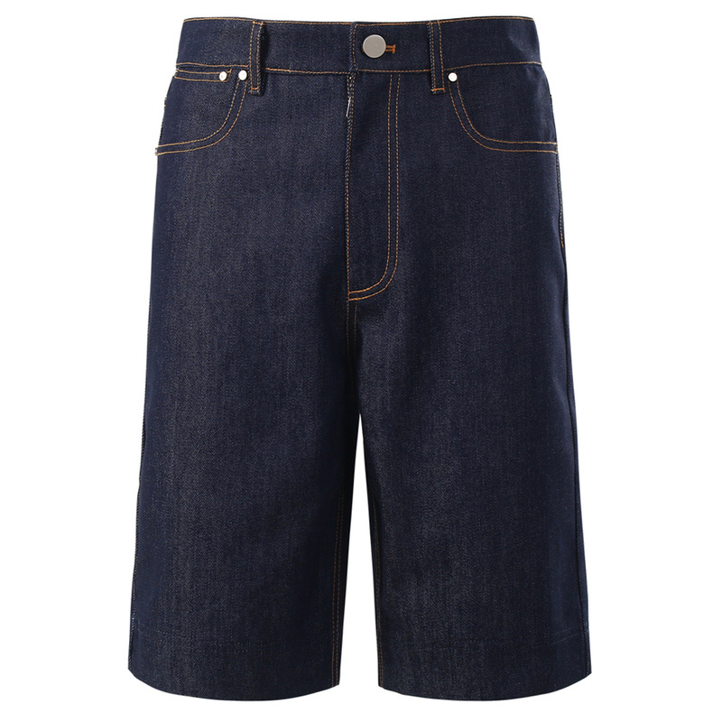 [Retail Price 199] Nordic Niche Yudan Denim Bermuda High Waist Straight Half Pants Jeans Women