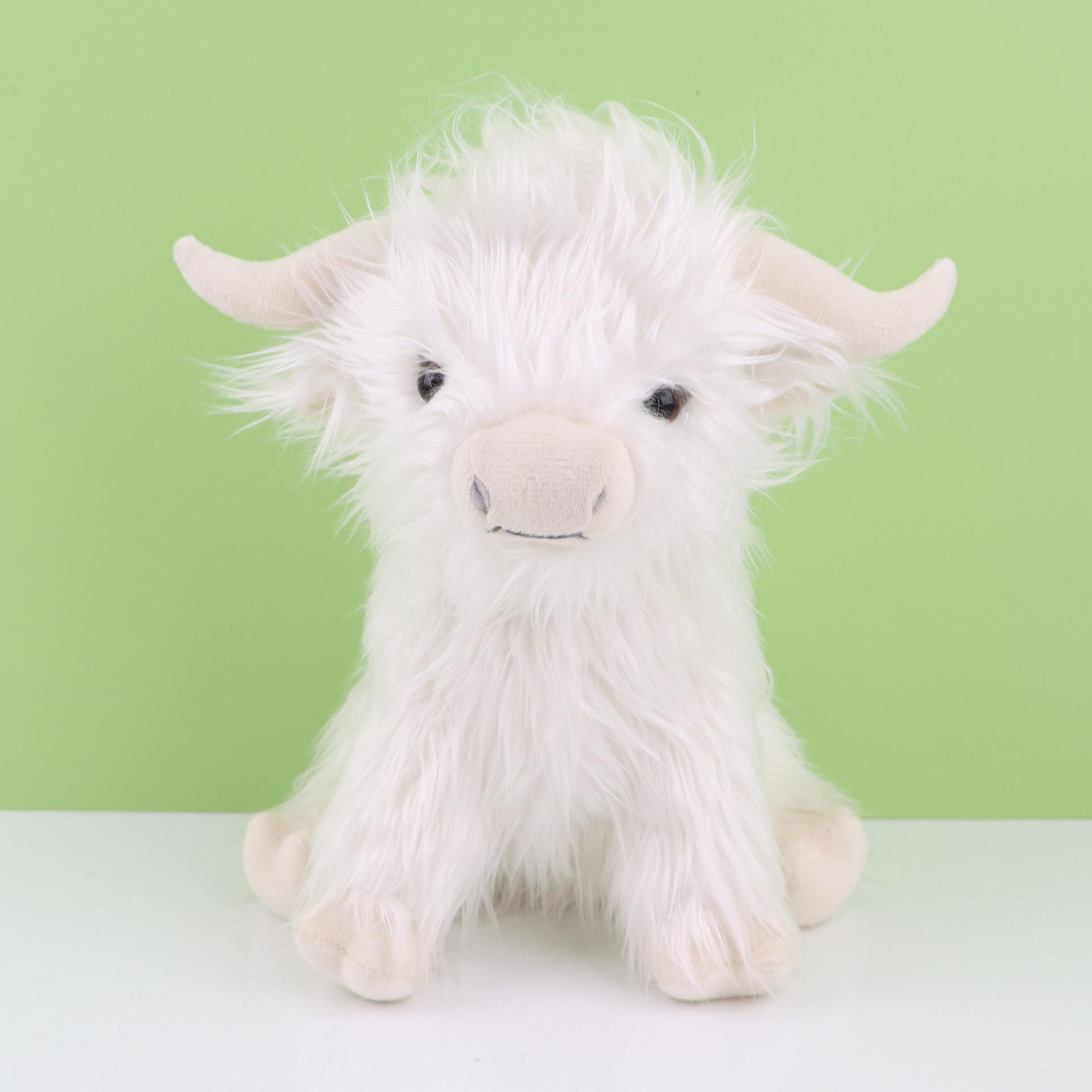 Cross-border escocés Highland vaca blanco crema Highland vaca peluche juguete simulación muñeca