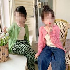 夏季新女童冰絲防曬衣韓版洋氣針織防蚊開衫時髦空調衫外套0158