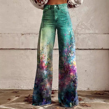 厂家货源一件代发薄款防牛仔阔腿裤3D潮流喇叭裤女秋冬季热销裤子