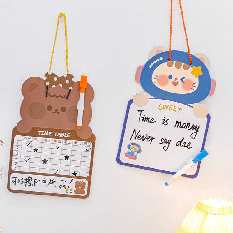 dibujos animados borrables de dos lados pizarra para niños pintando estudiantes de graffiti pizarra de jardín de infantes pizarra de texto