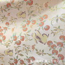 万柿如意可爱兔子提花面料新中式儿童装马甲外套周岁服布料织锦缎