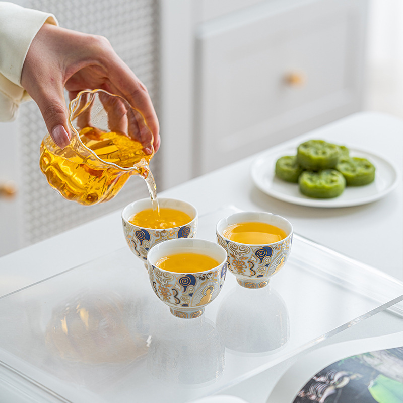 敦煌文創陳徳生大師カッププレゼント個人専用家庭用金銀間違った茶杯|undefined