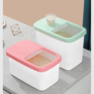 Food Grade 20 Jin Rice Box Plastic Sealed Rice Bucket Household Kitchen Moisture-proof Insect-proof Storage Coarse Cereals Rice Bucket Box