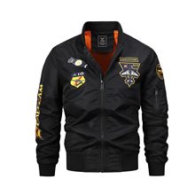 春秋新款飞行员夹克男重工刺绣棒球服飞机外套工装夹克潮一件代发