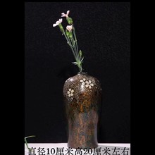 大漆木质花瓶干花装饰摆件客厅插花轻奢实木创意家居国漆椴木漆器