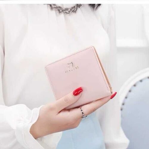 New short wallet for women thin Japanese style cute forest style little girl wallet sweet student two fold wallet card bag