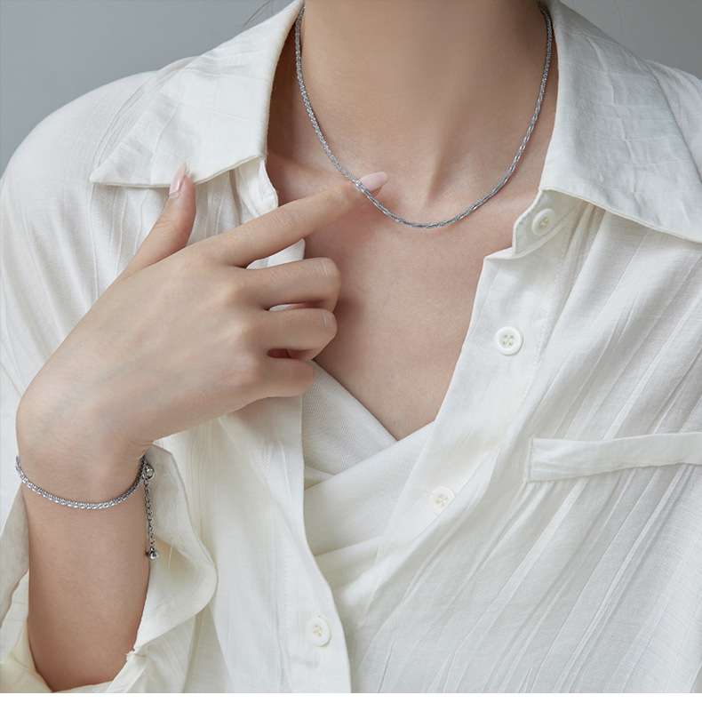 6g Weight Jewelry Set Classification Necklace + Jewelry Quantity Casual Occasion Titanium Steel Material Solid Color Pattern Women's Gender Plating Design Simple Style Style Wholesale Jewelry Simple Style Solid Color Titanium Steel Plating Jewelry Set 20