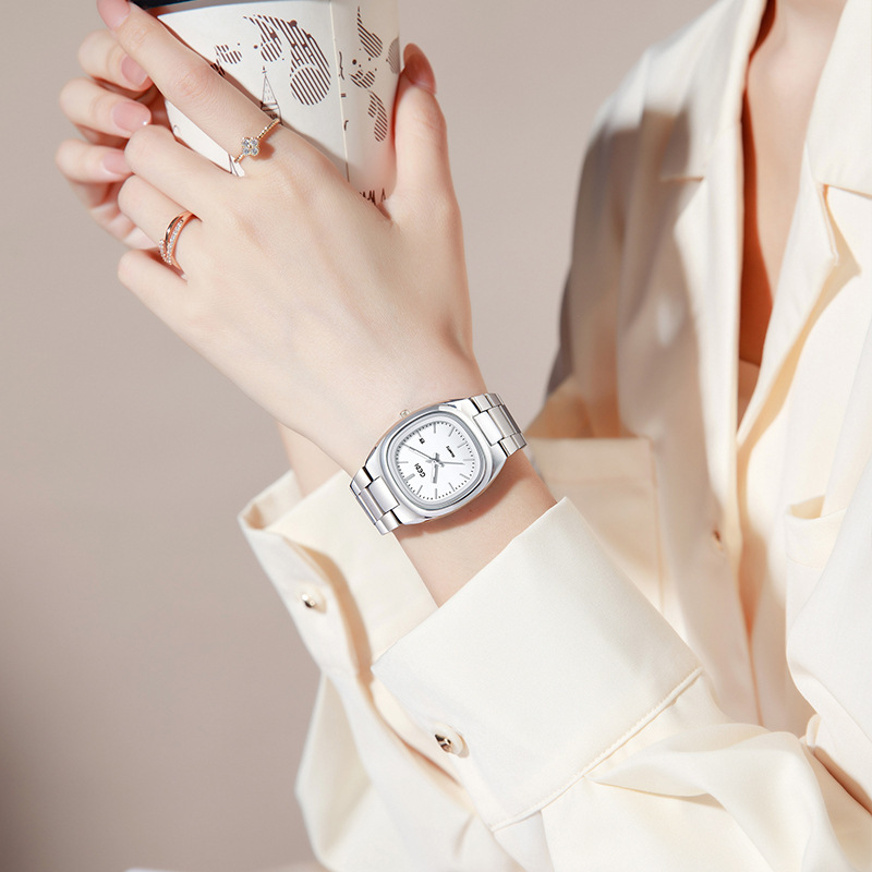 Orologio da polso da donna Gedi Simple Dual Calendar, in acciaio massiccio, impermeabile, di alta qualità, al quarzo ovale, da donna_voghion.com