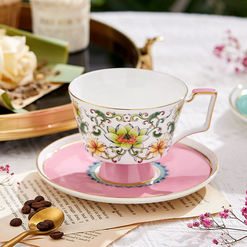 Coffee set, luxurious ceramic afternoon tea, tea cup