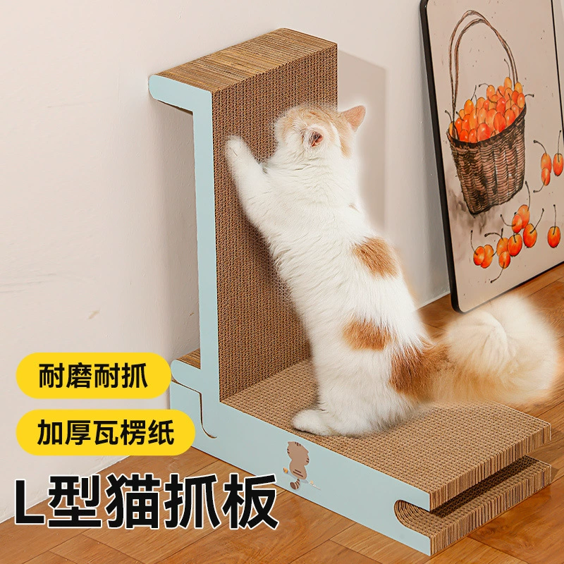 Нескользящая комбинированная универсальная вертикальная доска для кошачьих когтей, доска для кошачьих когтей, прямое кошачье гнездо для когтей, настенное, износостойкое, утолщенное, большое L-образное