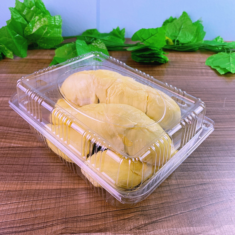 打包盒榴莲肉加厚塑料盒透明方型水果带盖包装盒包装盒一次性|undefined