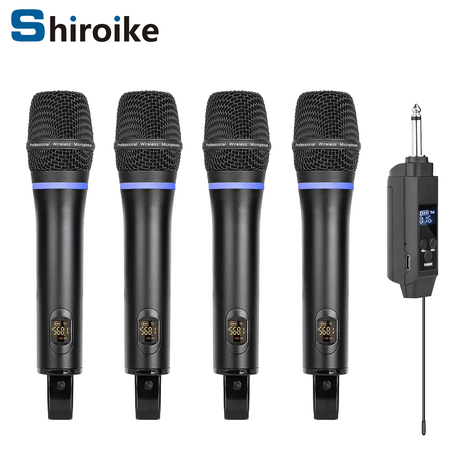 Manufacturer's Brand New Ktv Singing Professional Square Microphone Universal Metal Tube Wireless Microphone One to Four Uhf