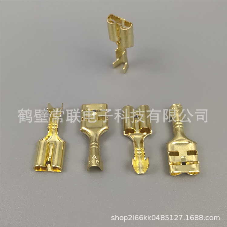 DJ622-D6.3A国产6.3系列黄铜端子 散粒A尾部汽车线束连接器端子