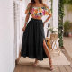Amazon Independent Station Europe and the United States Cross-border Foreign Trade High Split Ruffled Waist Skirt Long Skirt
