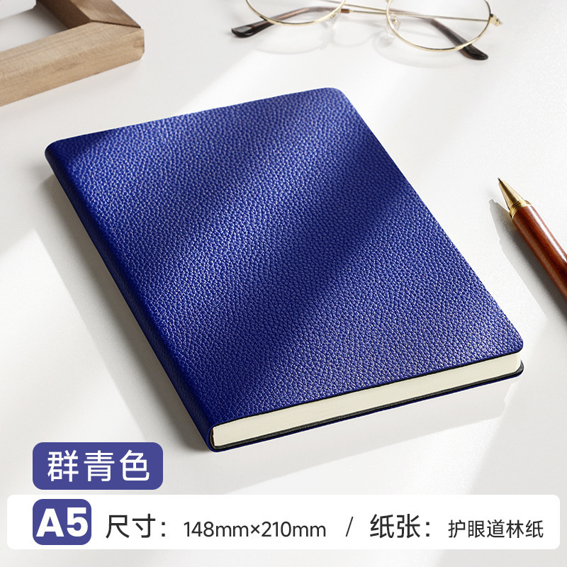 2025笔记本A5本子荔枝纹高颜值软皮面记事本商务办公可定制印logo|undefined