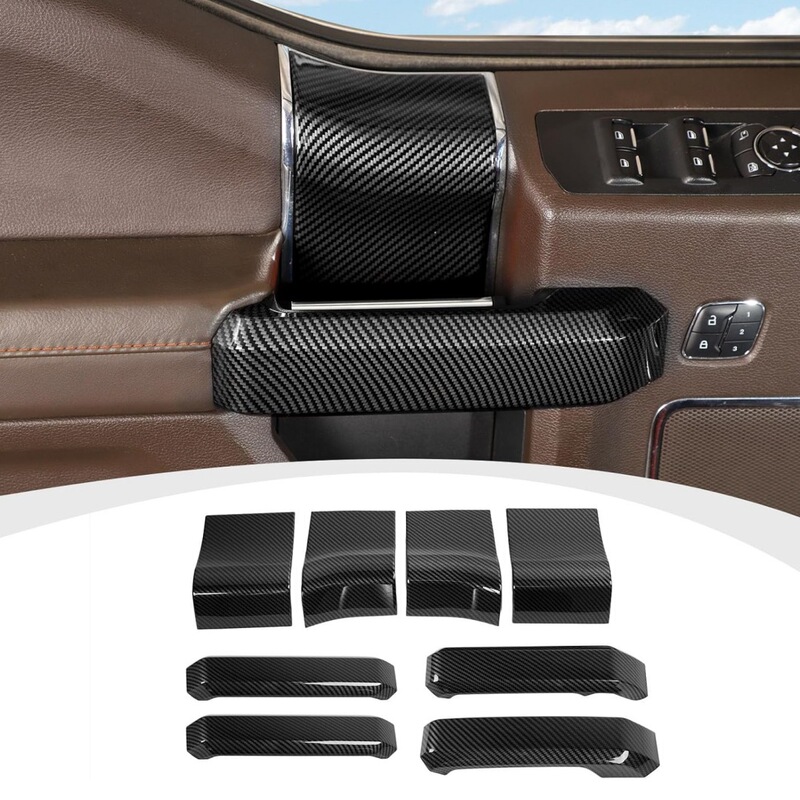 Suitable for 15-20 years Ford F150 carbon fiber interior door handle panel decoration ABS cover auto parts