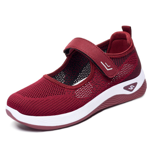 Women's Summer New Step Shoes for Mothers, Middle-Aged and Elderly, Lazy Person Magic Tape Breathable Soft Sole Casual Shoes Factory Direct Sales