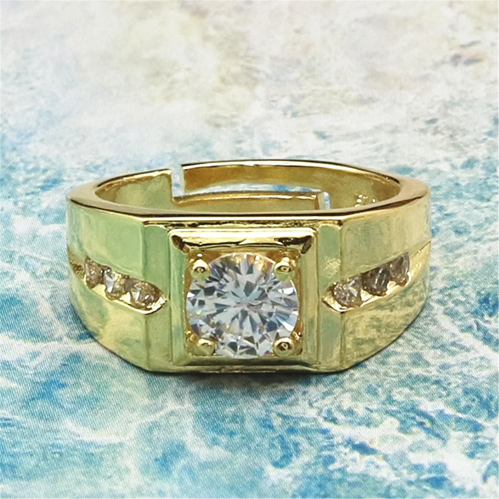 Herrenring Mit Simuliertem Diamant In Weißgold Optik_voghion.com
