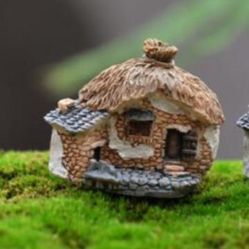 Zakka愛情海8種類の小さい家の小さい景観の装飾の部品の樹脂の小さい家の置物の別荘の置物|undefined