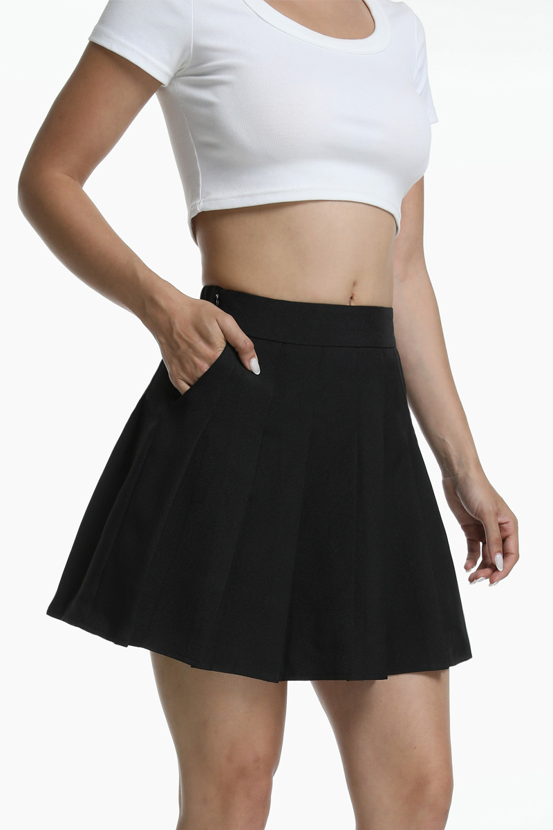 K New Pleated Skirt High Waist Half Length Skirt For Women_ecoleips.com