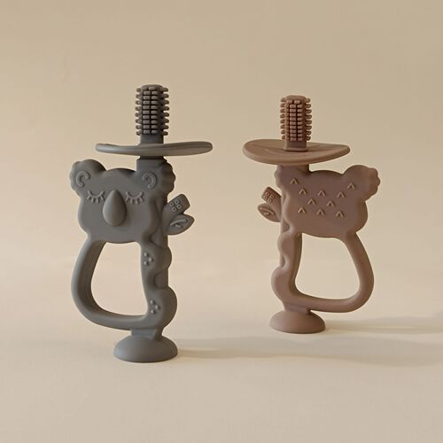 Koala baby silicone teether, molar stick, toothbrush, two-in-one teether, baby anti-eating hand comfort toy