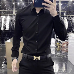 外国貿易の卸売りの男性の長袖の黒色のシャツはファッションを身につけます。