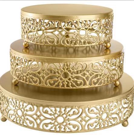 Cross-border wedding dessert table decoration European cake stand wedding props lace cake plate iron pastry stand suit