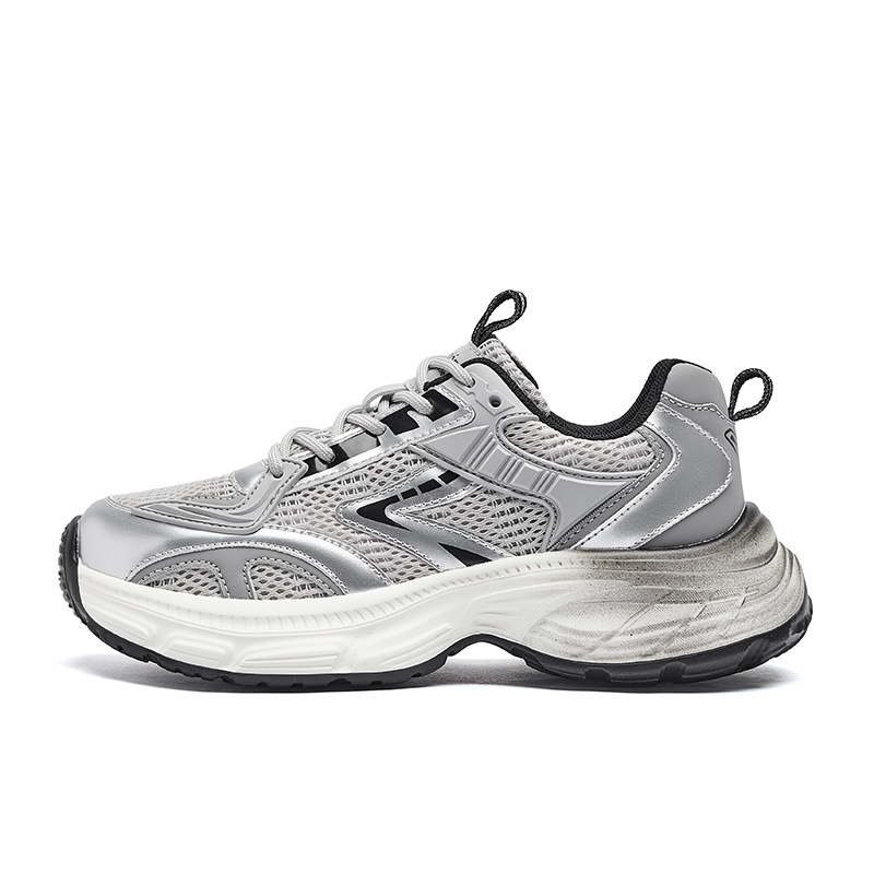 Augu Shi Deng plata zapatos de papá para mujeres 2025 nuevo verano suela gruesa mostrando pies pequeños zapatos deportivos casuales ligeros