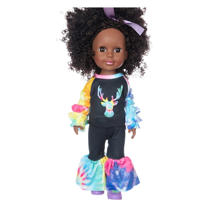 Nueva muñeca de vinilo de 14 pulgadas muñeca Africana renacida muñeca de simulación de juguete para niños muñeca de vestir