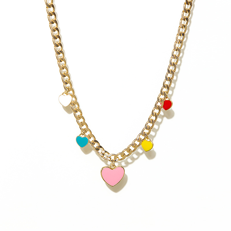 1 Piece Fashion Heart Shape Alloy Enamel Women's Bracelets Necklace display picture 2