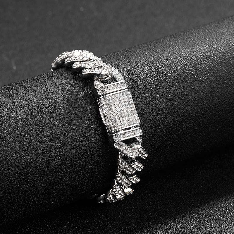 Herren Cuban Link Diamantkette, Hip-hop Schmuckhalskette_voghion.com