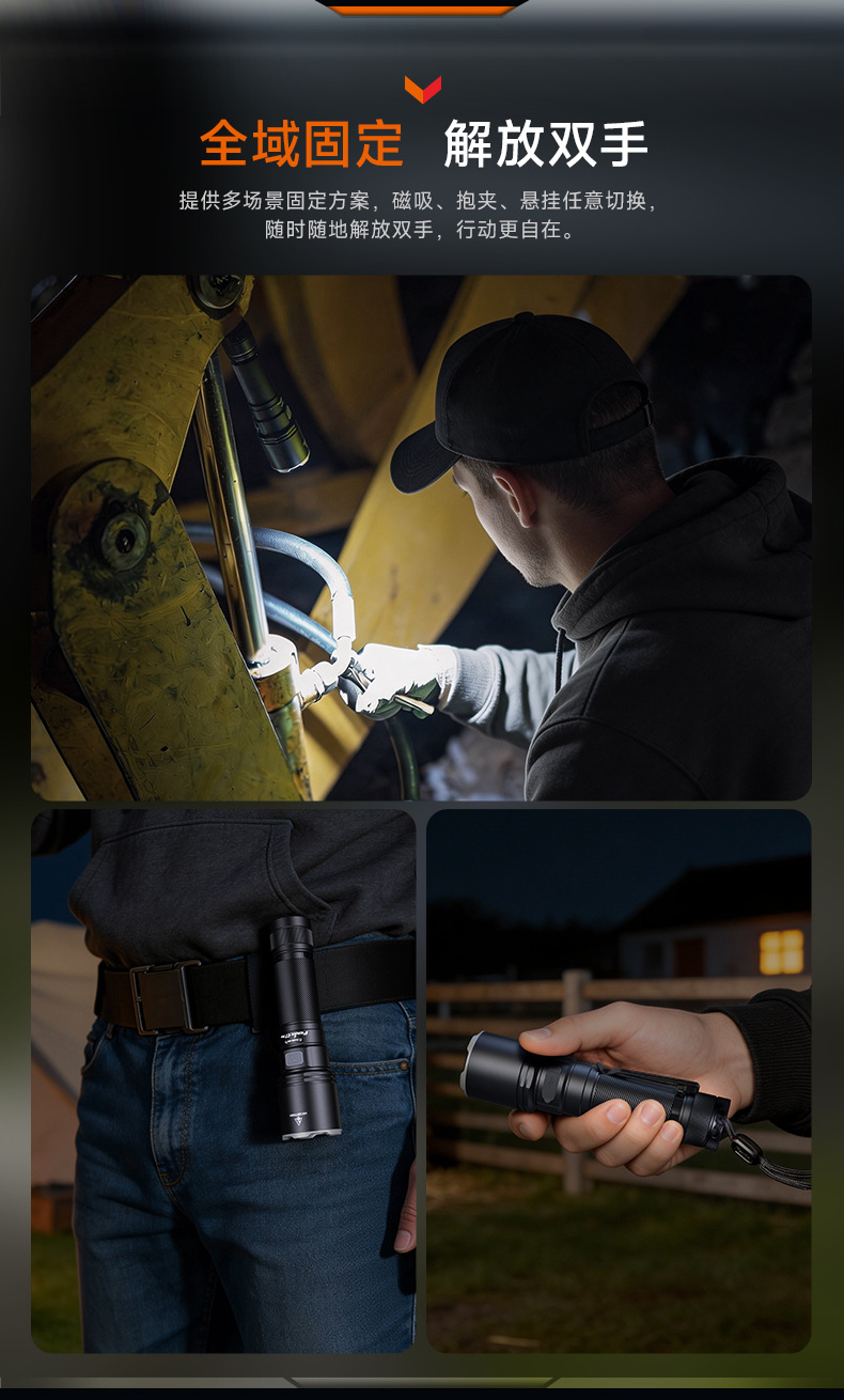 Fenix C7 Pro High-Intensity Long-Range Flashlight Search Rechargeable Outdoor Emergency Magnetic Work Light