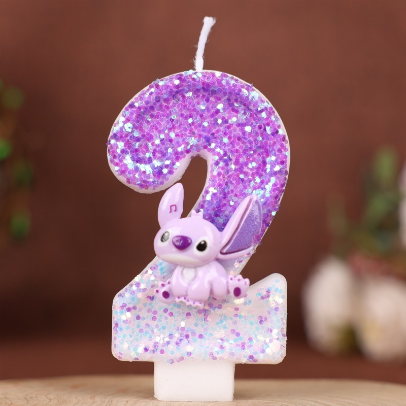 インターネット有名人パープルスティーディデジタルキャンドル誕生日ケーキデコレーションパーティーオーナメントプラグインクロスボーダー特別な手作りキャンドル|undefined