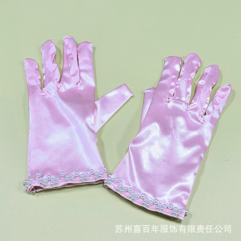 Short gloves for bride from pearl, retro accessory