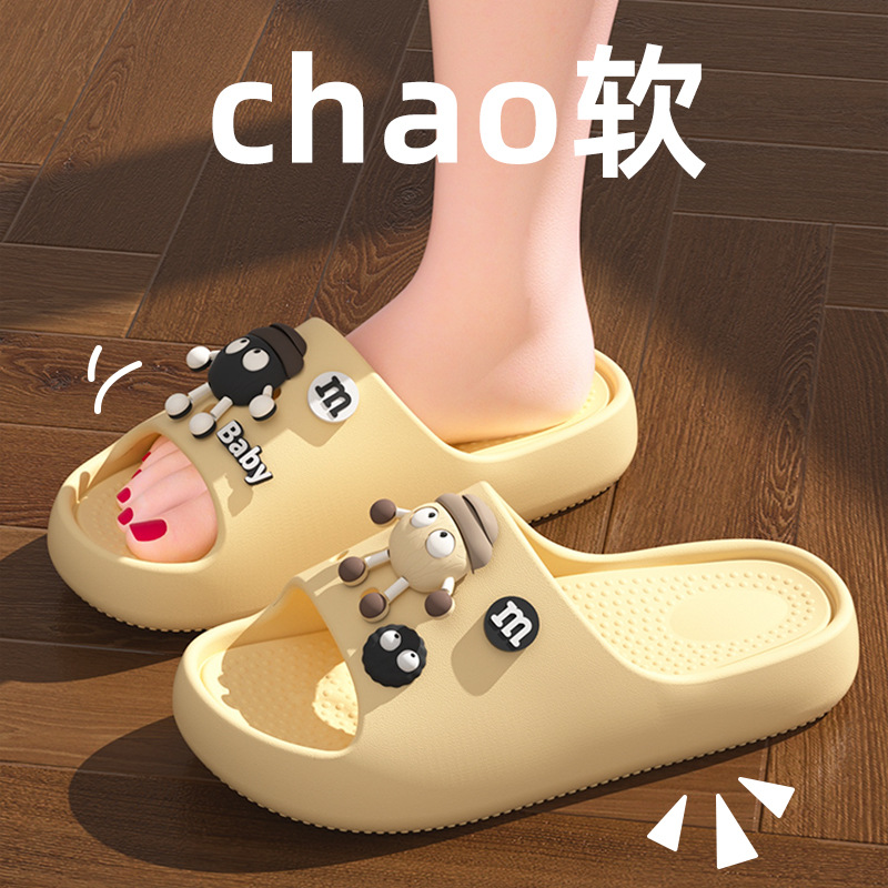 Zapatillas para niños niña 2025 nuevo estilo interior hogar verano dibujos animados briquetas suela gruesa sandalias y pantuflas para niños