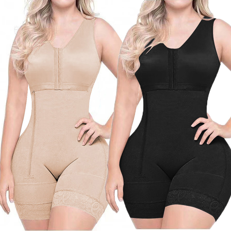 Cross-border open crotch body shaping bust lift tummy tuck bodysuit with side zipper Full Body Shaper