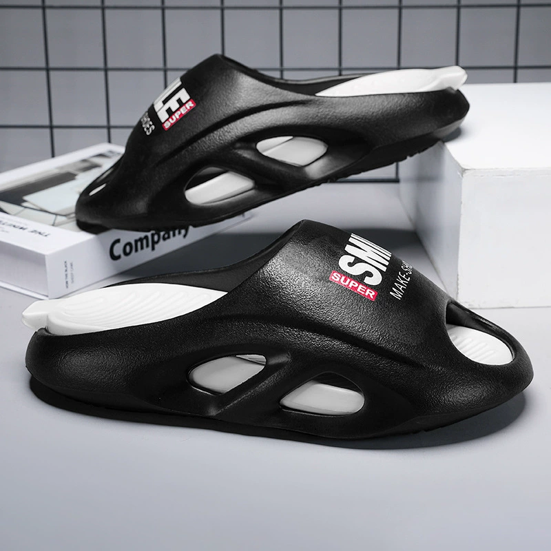 Простые новые мужские тапки с толстым дном EVA тапочка фекалии стильные наружные мужские буксиры в ванной комнате отеля