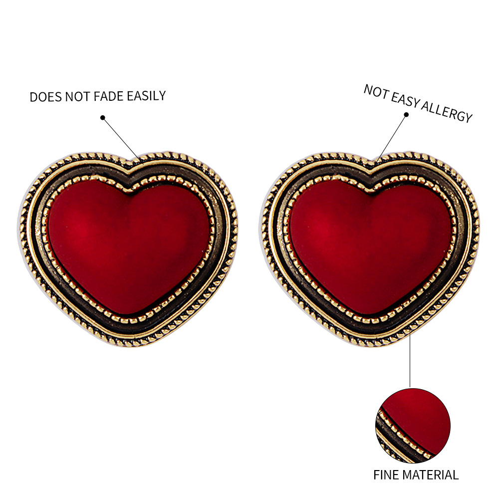 Fashion Multicolor Retro Heart-shape Earrings display picture 10