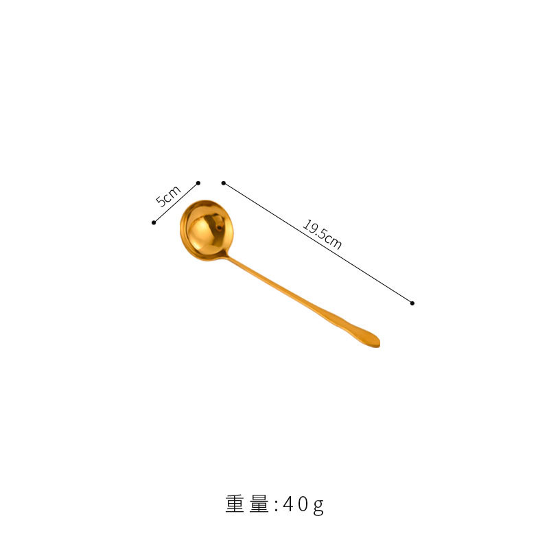 작은 조롱박 스푼 19cm (큰 머리 금색)