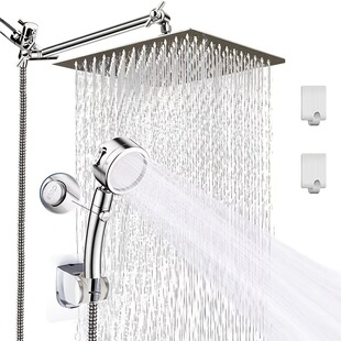 Cross-Border Amazon American Concealed Shower Head Shower Set Socket Extension Bracket Stainless Steel Handheld Shower Head