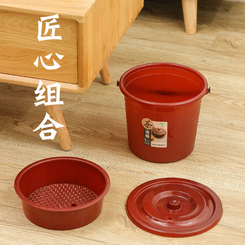 茶バケツ、廃水バケツ、茶かすバケツ、カンフー茶セットアクセサリー、茶卓分離フィルター、茶漏れ、茶道丸型ゴミ箱|undefined