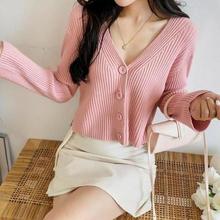 2025秋冬装韩版百搭个性毛衣外套女短款长袖色慵懒女式针织衫开衫