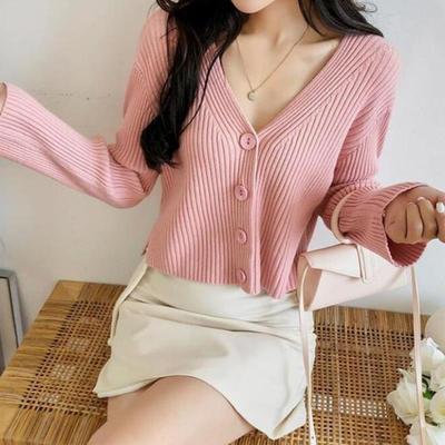 2025秋冬装韩版百搭个性毛衣外套女短款长袖色慵懒女式针织衫开衫