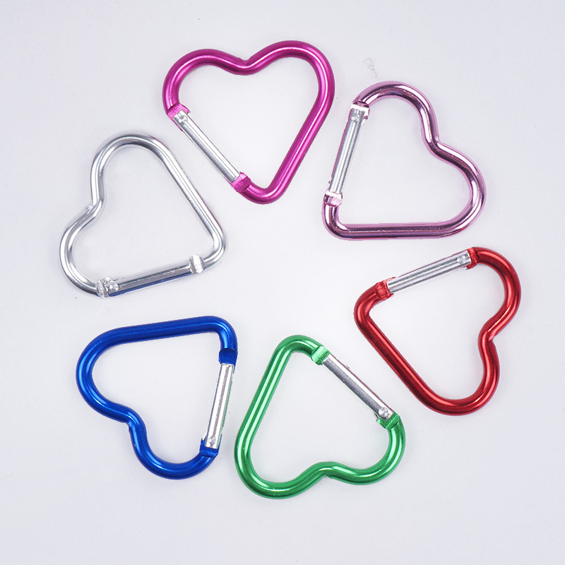 Yitu Aluminum Alloy Heart-Shaped Quick-Hook Buckle Peach Heart Love Hook Backpack External Keychain Travel Carabiner Wholesale