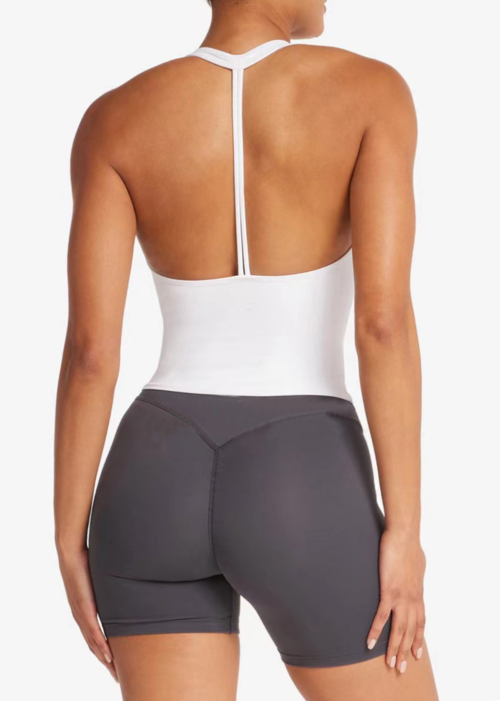 Europa y los Estados Unidos personalizados etiquetados transfronterizos chaleco deportivo mujer con cojín de pecho cuello colgante espalda hermosa cuello en V entrenamiento deportivo de yoga eslingas