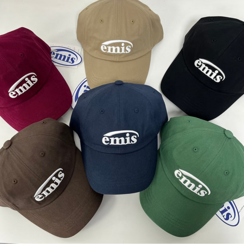 Classic Emis Korean Niche Fashion Brand Soft-Top Baseball Cap Classic Style Unisex Couple's Versatile Flat-Brimmed Cap Classic Emis Korean Niche Fashion Brand Soft-Top Baseball Cap Classic Style Unisex Couple's Versatile Flat-Brimmed Cap