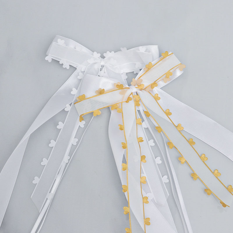 Día de San Valentín regalo amor cinta arco boda coche espejo retrovisor decoración en forma de corazón cinta arco