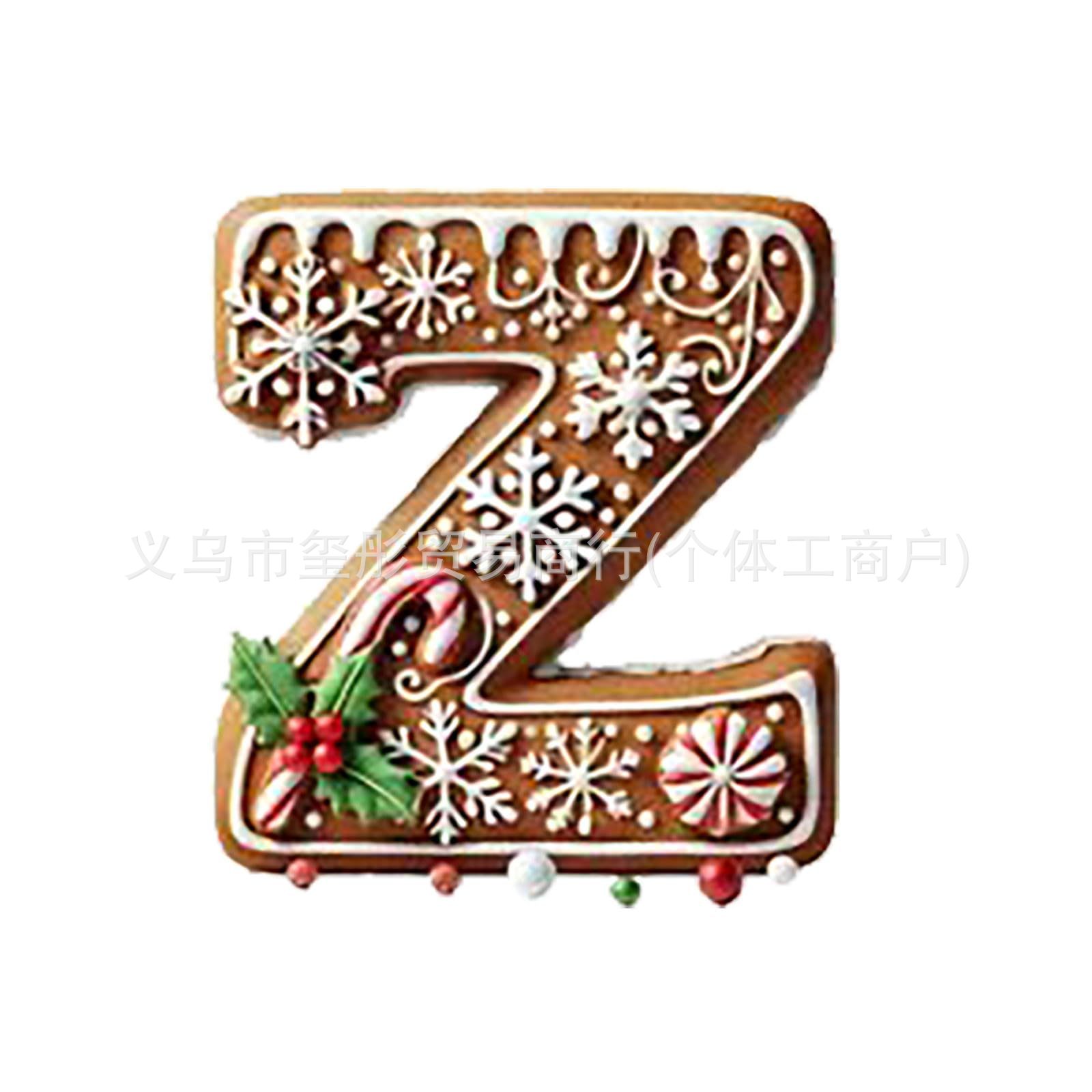 Explosiones transfronterizas de Navidad 26 árboles de Navidad pan de jengibre letras decoraciones mini letras colgante colgante