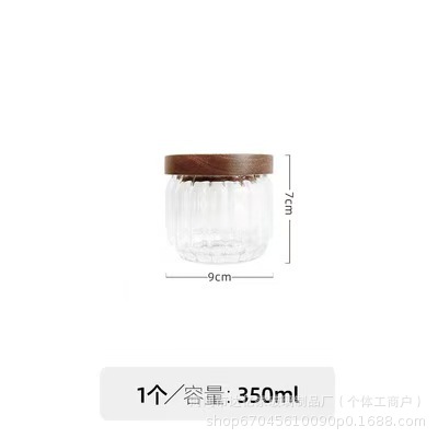 lata de té alta borosilicona vidrio contenedor tanque de almacenamiento cubierta de madera Acacia lata de almacenamiento lata de cáscara de naranja lata de sellado de vidrio rayado